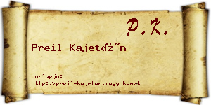 Preil Kajetán névjegykártya